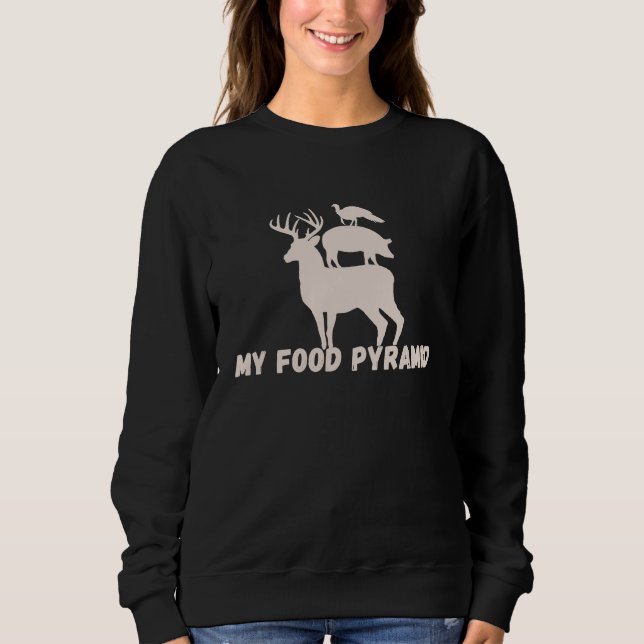 Funny My Food Pyramid Deer Hog Wild Turkey Mens Hu T Shirt (Framsida)