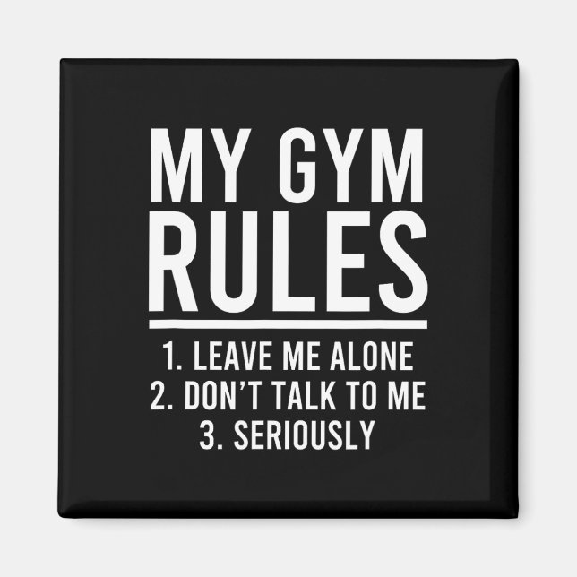 Funny My Gym Regler Magnet (Framsidan)