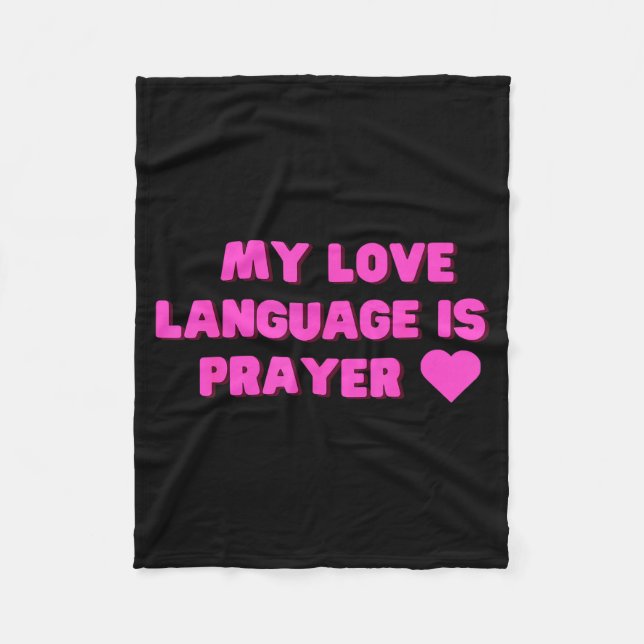 Funny My Love Language Is Prayer Jesus Christian  Fleecefilt (Framsidan)