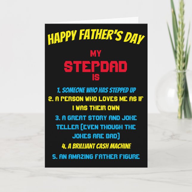 Funny My Stepdad Quote Fars dag Kort (Framsida)