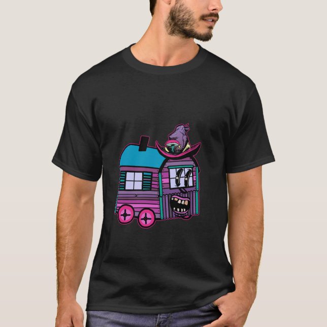 Funny Mystical Halloween Construction Lastbil Ghos T Shirt (Framsida)
