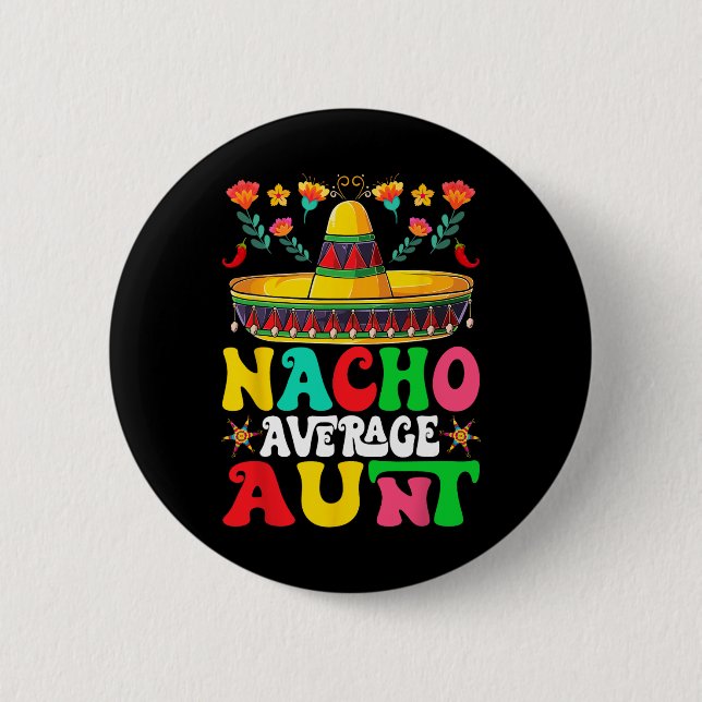 Funny Nacho Average Moster Sombrero Lycklig Cinco  Knapp (Framsida)