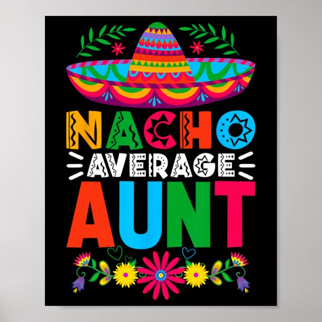 Funny Nacho Average Moster Sombrero Lycklig Cinco  Poster (Framsidan)