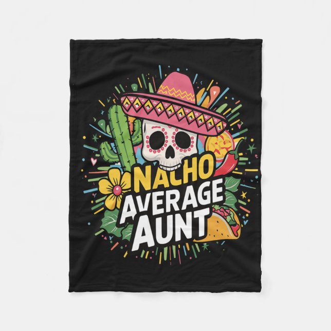 Funny Nacho Average Moster with Sombrero Cinco de  Fleecefilt (Framsidan)
