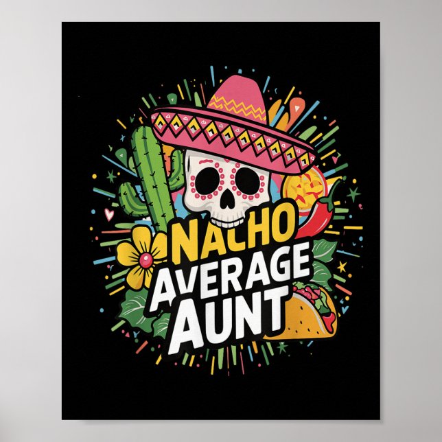 Funny Nacho Average Moster with Sombrero Cinco de  Poster (Framsidan)