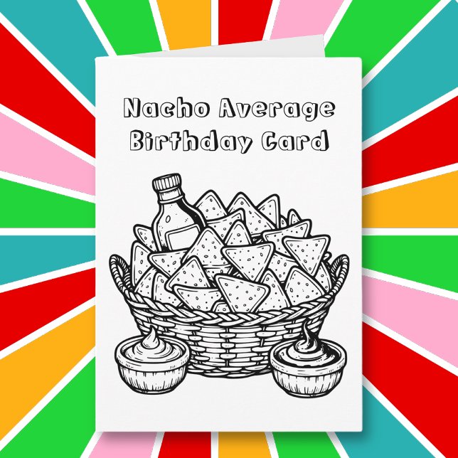 Funny Nachos Coloring Page Birthday Kort (Skapare uppladdad)