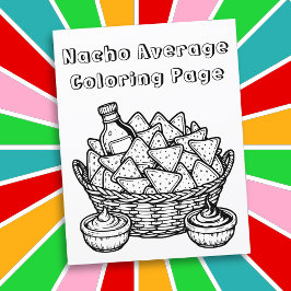 Funny Nachos och Salsa Coloring Page Pun