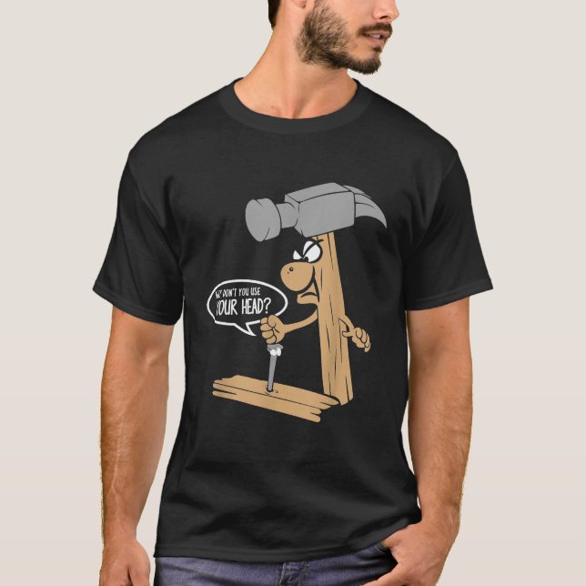 Funny Nagel och Hammer Pun Woodwork Carpenter Cons T Shirt (Framsida)