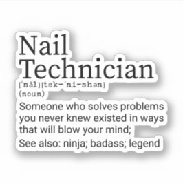Funny Nagel Tech Definition, Nail Technician Gifts Klistermärken