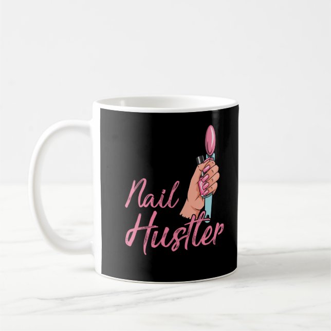 Funny Nail Technician Emlpoyee Manicuch Coworking Kaffemugg (Vänster)