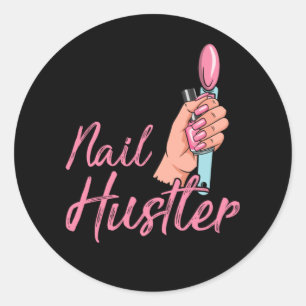 Funny Nail Technician Emlpoyee Manicuch Coworking Runt Klistermärke
