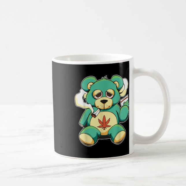 Funny Nalle Pot Löv Ogräs Smokin Kaffemugg (Höger)
