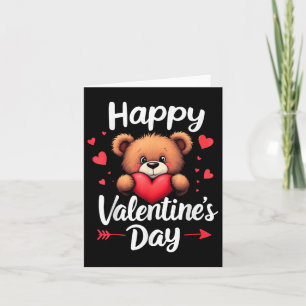 Funny Nalle som håller hjärtat för Valentines day Kort