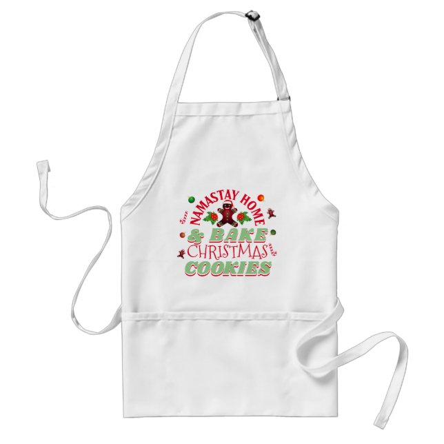FUNNY Namastay Home and Bake CHRISTMAS Cookies Förkläde (Framsidan)