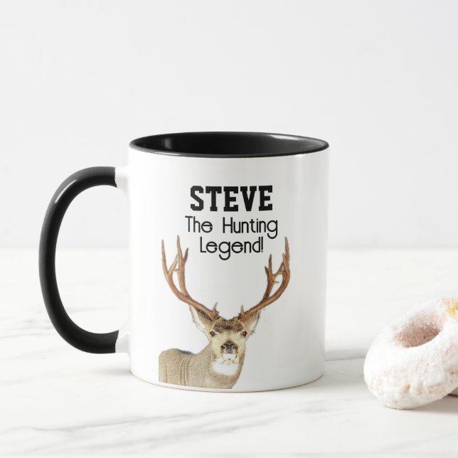 Funny Namn Mule Hjort Hunting Legend Sports Mugg (Med munk)