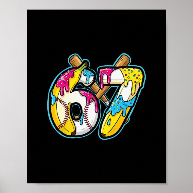 Funny Nana 67 Ice Cream Drip Meme Six Seven Gen Al Poster (Framsidan)