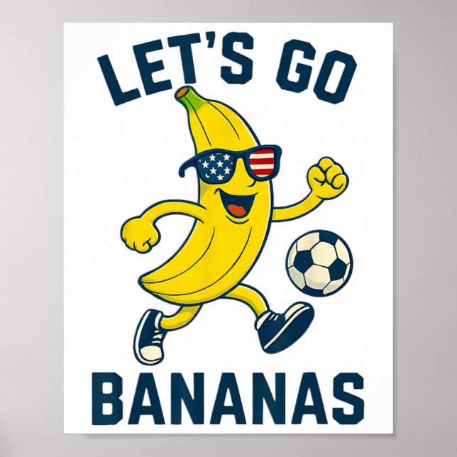 Funny Nana Soccer Cartoon Kicking Ll Usa Flag Gles Poster (Framsidan)