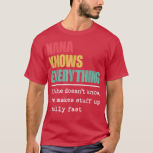 Funny Nana vet allt som är bäst Underbarare GR T Shirt