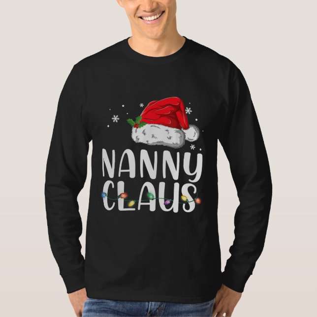Funny Nanny Claus jul Pajamas Santa  T Shirt (Framsida)