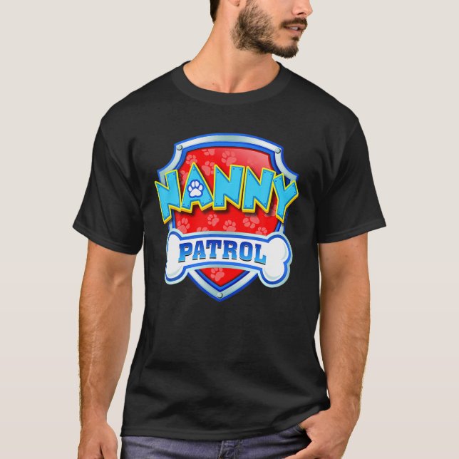 Funny Nanny Patrol Mamma, Pappa, För manar kvinnor T Shirt (Framsida)