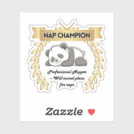 Funny Nap Champion Panda Sticker Klistermärken