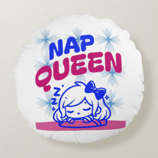 Funny Nap Decor for Bedroom & Couch Rund Kudde