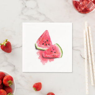 Funny Napkins med Sweet Juicy Watermelon Delar Pappersservett