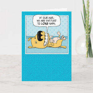 Funny Napping Hund Birthday Card Kort