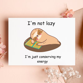 Funny Napping Sloth Helg Vykort