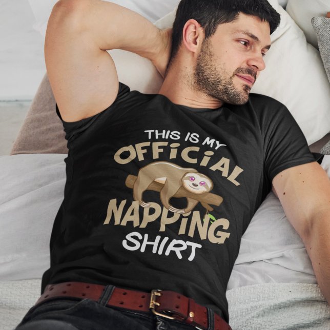 Funny Napping Sloth Officiell Sleeping Pajama T Shirt (Skapare uppladdad)