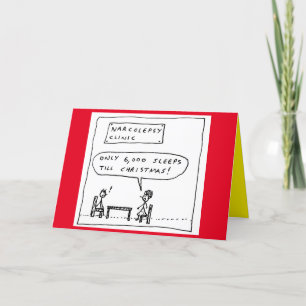 Funny Narcolepsy Tecknad Joke Helgkort