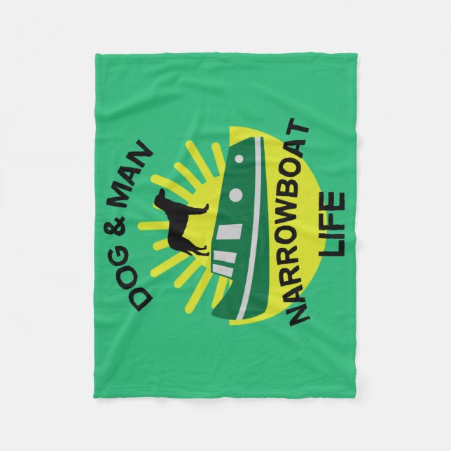 Funny Narrowboat | Kanalbåtar | British Cannel M Fleecefilt (Framsidan)