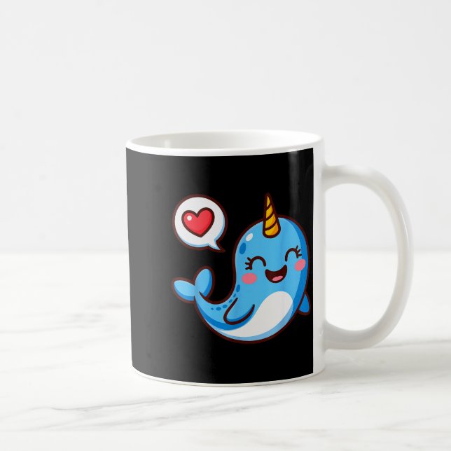 Funny Narwhal Art For Men Women Kids Narwhal Lover Kaffemugg (Höger)