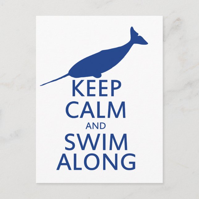 Funny Narwhal Humor Vykort (Framsida)