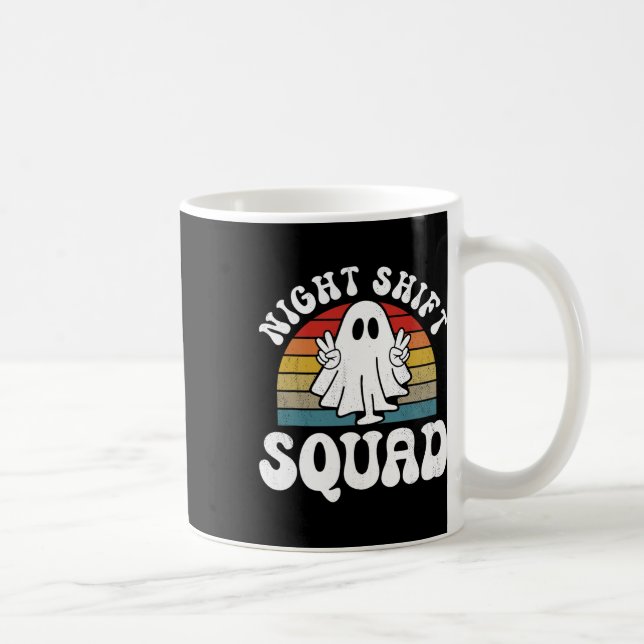 Funny nattskift Squad Halloween Overnight Worker Kaffemugg (Höger)