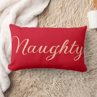 Funny Naughty (eller Nice) Ord Helgdagar Red Waist Lumbarkudde