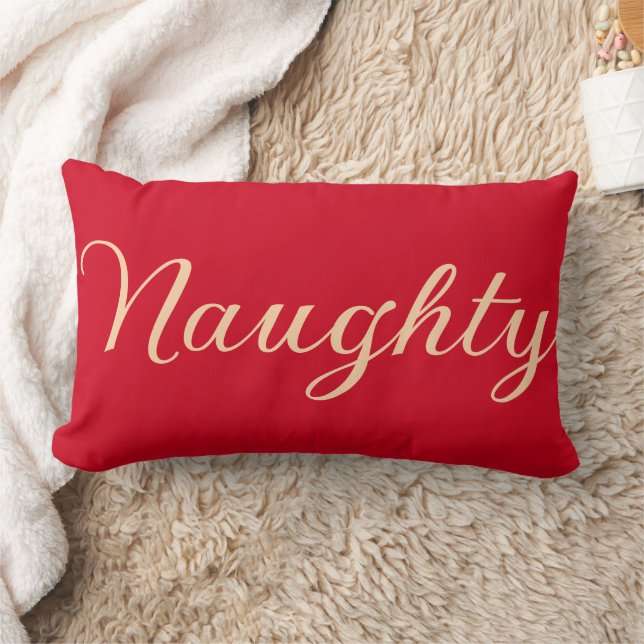 Funny Naughty (eller Nice) Ord Helgdagar Red Waist Lumbarkudde (Filt)