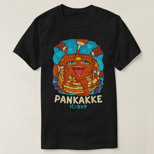 Funny Naughty Foodie Pun Kawaii Pankakke Japansk T Shirt (Design framsida)