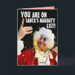FUNNY NAUGHTY LIST CHRISTMAS GREETING CARDS KORT<br><div class="desc">DU ÄR PÅ SANTA:S NAUGHTY LIST! BÄTTRE TUR nästa ÅR. GOD JUL BIRTHDAY-KORT FÖR HONOM ELLER HENNE. FUNNY! (:</div>