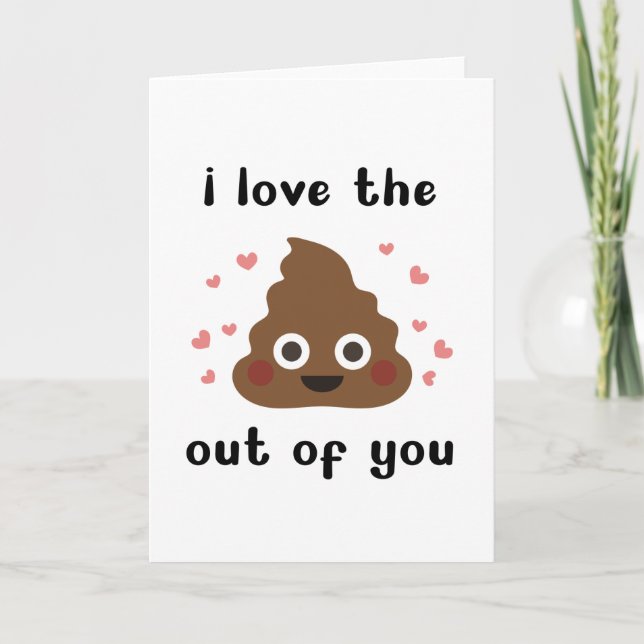 Funny Naughty Poop Valentine-kort Helgkort (Framsida)