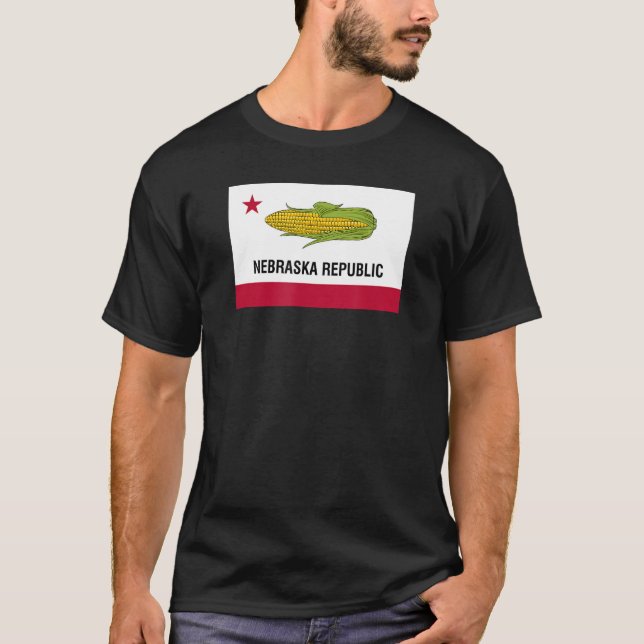 FUNNY NEBRASKA REPUBLIC FLAGGA Cornhusker State so T Shirt (Framsida)