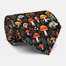 Funny Neck Tie med Mushroom Mönster