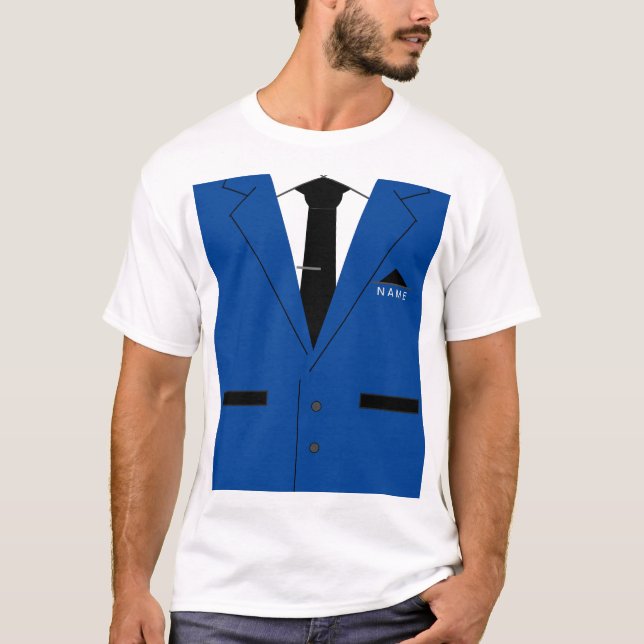 Funny Necktie T-Shirt med anpassad namntext för Ko (Framsida)