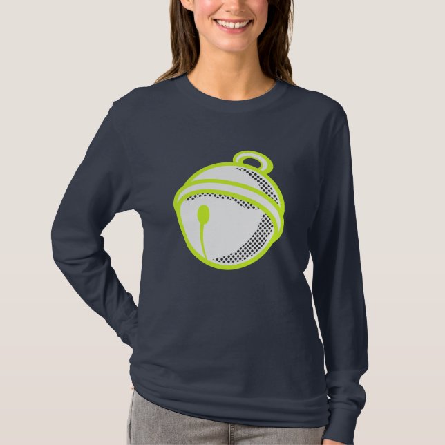 Funny Neon Gult White Cat Bell Pop Art Stil T Shirt (Framsida)