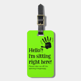 Funny Neon Hej? Jag är Höger här Bagagebricka