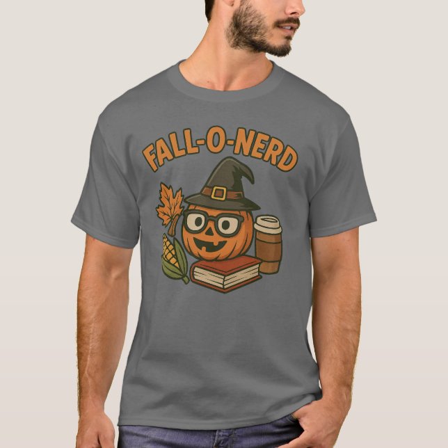 Funny Nerdy Halloween T-Shirt (Framsida)