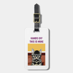 Funny Nerdy Hipster Cat med glasögon Händer av Bagagebricka