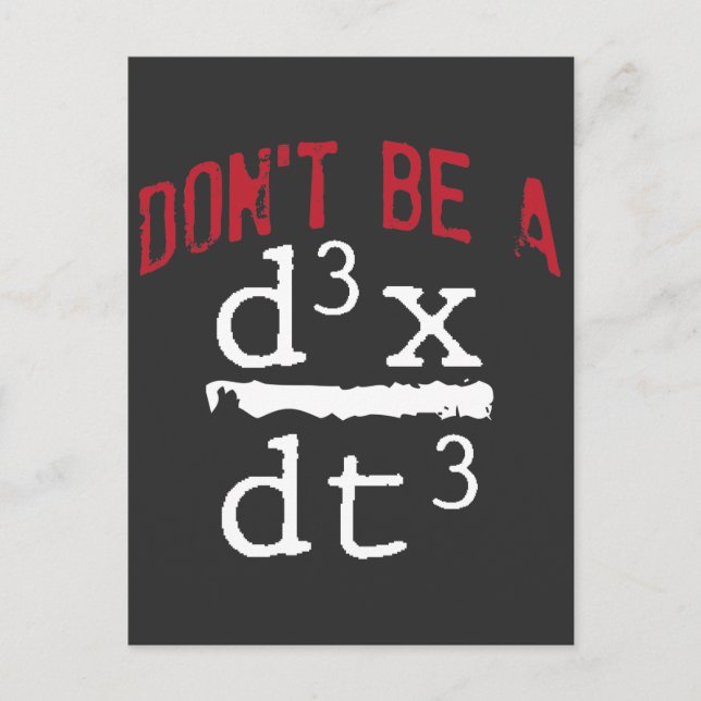 Funny Nerdy Math Physics Joke Geek matematik Vykort (Framsida)