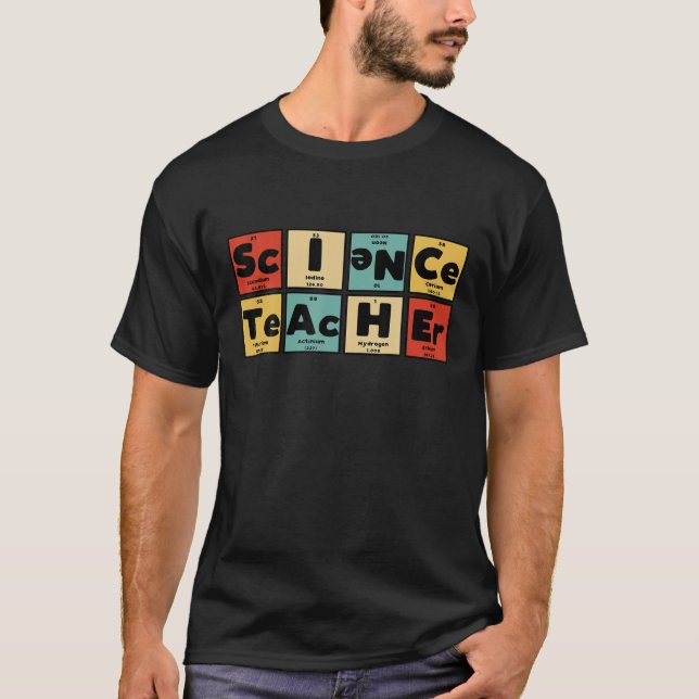 Funny Nerdy Science Teacher Periodic Bord Inslag T Shirt (Framsida)