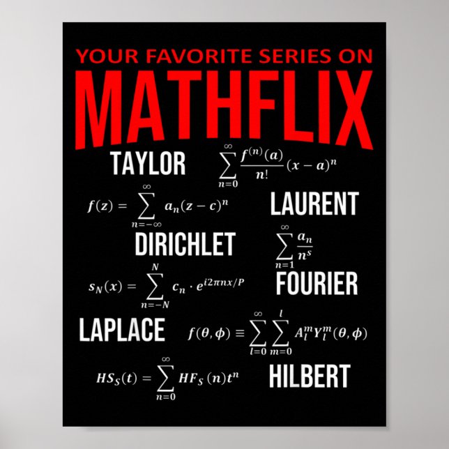 Funny Nerdy Your Favorite Series On Mathflix Math  Poster (Framsidan)